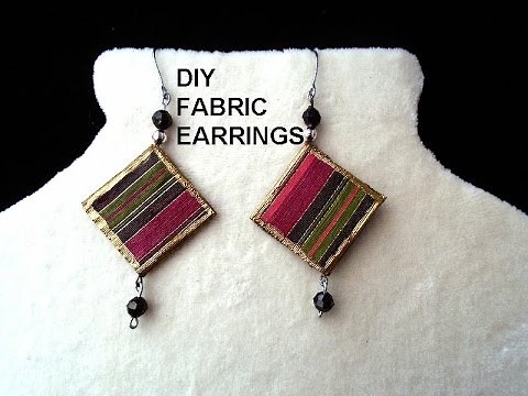 DIY FABRIC EARRINGS - paper beads - Jewelry Making