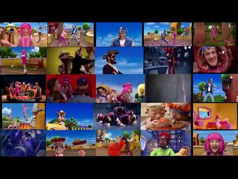 All 25 Lazytown Playsongs Played at the same time Playing Concurrently