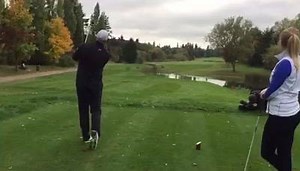 25K views · 247 reactions | World Long Drive Champ Joe Miller LDC smashes a PUTTER off the tee (slo-mo) during his head-to-head with Anna Whiteley at our shoot today | Golfing World | Facebook