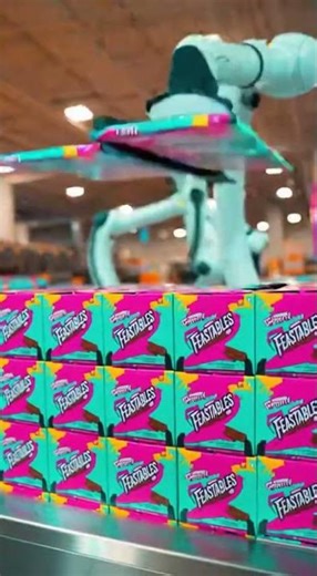 A fast paced high energy 4K vertical video inside the MrBeast Feastables chocolate factory Quick