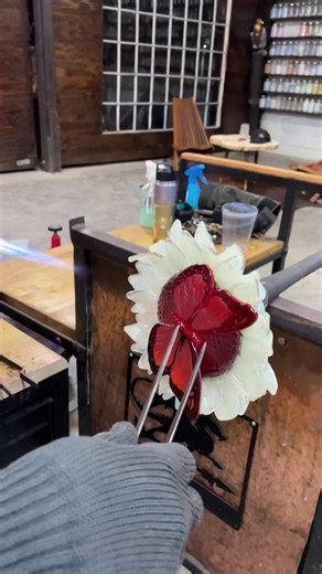 Come in close!! Detail work on this glass butterfly! | Garmezy Glass