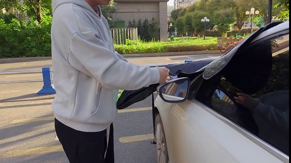 XHRING Car Windshield Snow Cover for Ice and Snow Compatible with Civic Accord Camry Corolla and Other Sedans, Auto Front Window Magnetic Anti-Snow Cover Winter Frost Shield with Side Mirror Covers