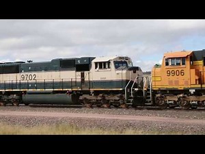 Long Line of BNSF SD70MAC Locomotives in Storage