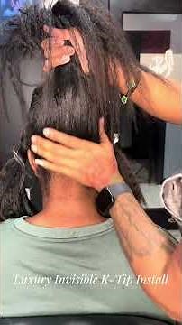 Invisible K-Tip Install on Thick 4C Hair ✨ Seamless Kinky Straight Extensions