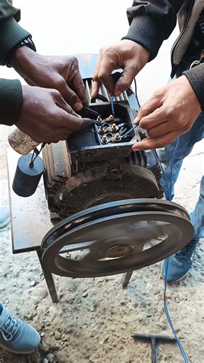 3 phase motor check by 1 phase condensor motor check motor winding compressor motor #motorwinding