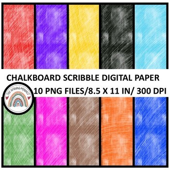CHALKBOARD SCRIBBLES DIGITAL PAPER/ 10 PNG s with transparent background