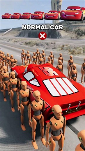 “100 Dummies vs Giant and Tiny McQueens!”
