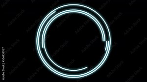 2D Arc Lines Blinking Blue VJ Loop Animation 03