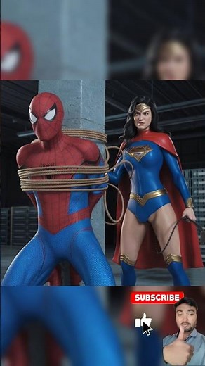 Superwoman💥 is😱 kidnapping Spiderman and wonder woman love story #avengers #marvel #shorts