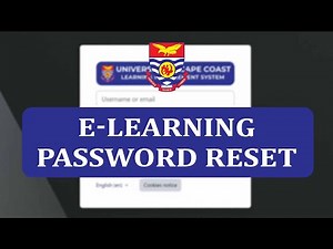 Reset Your UCC E-Learning Portal Password | UCC-LMS