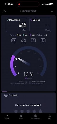 Verizon Wireless Cellular 5G Speed Test at 60-47 83rd Pl Flushing NY 11379