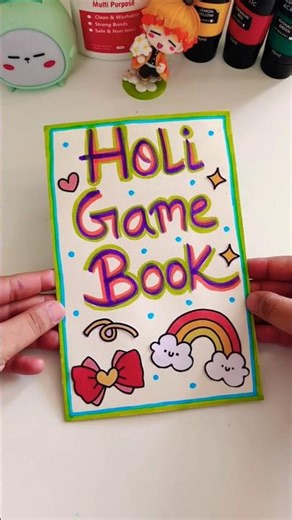 DIY Homemade Holi Game Book 😲🌈best out of waste/easy craft ideas/paper craft #shorts #craft #diy