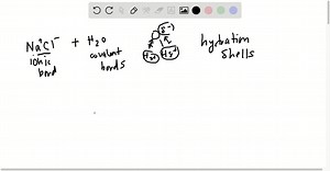 Draw a diagram of table salt (NaCl) dissolved in water. | Numerade
