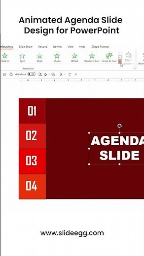 Animated Agenda Slide Design for PowerPoint #slideegg