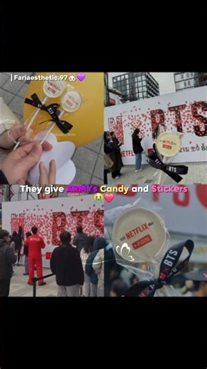 #BTS giving Candy and Stickers to Army on White day😭💜 #btscomeback #arirang #netflix #ytshort