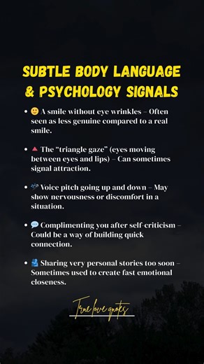 3.7K views · 12 reactions | Subtle Body Language & Psychology Signals | True Love Quotes | Facebook