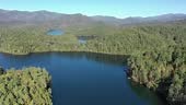 Aerial view of Lake Santeetlah, North Carolina and surrounding...