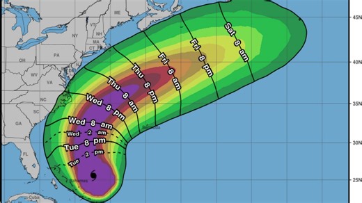 Hurricane Erin: Watch Huge Storm's Destructive Path as It Sets Course To Flood Coastal Towns by Tonight
