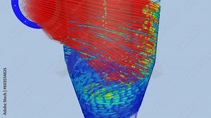 Industrial cyclone airflow simulation - CFD simulation Computational fluid dynamics