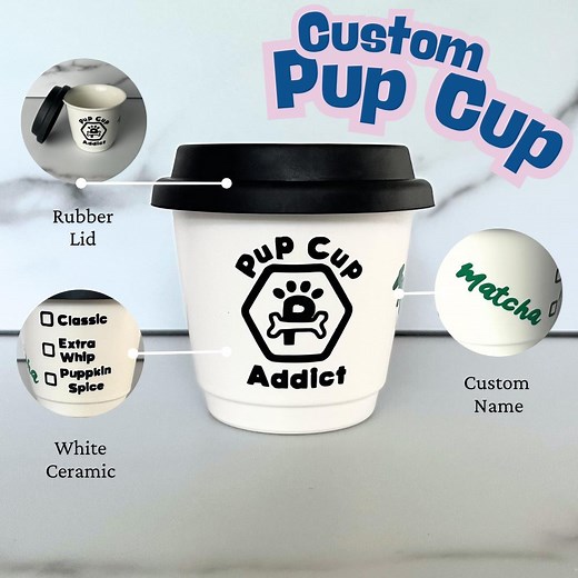 Dog Treat Cup | Puppuccino Cup | Personalized Pet Cup | Dog Birthday Cup | Cute Gift for Dog | Dog Enrichment | Dog Mom Gift | Pup Cup - Etsy
