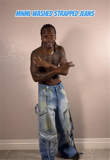 MNML Washed Strapped Denim Pants: Stylish and Functional