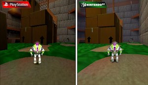 索尼ps1竟然3D效果能比肩任天堂N64，看玩具总动员画面细节对比