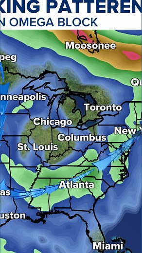 What is an 'omega block' weather pattern?