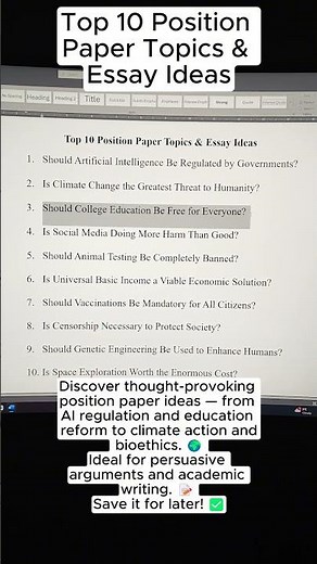 Top 10 Position Paper Topics & Essay Ideas