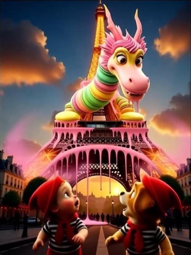 The Eiffel Tower Macaron Dragon! 🍬✨ Pillu Saves Paris