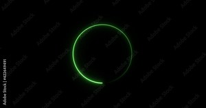 Abstract neon glowing preloader, progress loading circle bar. Power energy LED. Flicker neon ellipse. Seamless background multicolor spectrum looped animation fluorescent glowing flicker neon ellipse