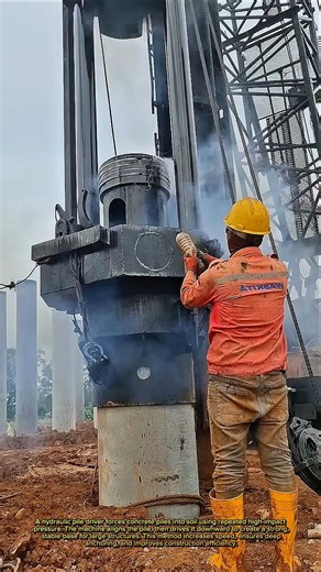 Insane Hydraulic Pile Driver Installs Deep Foundations in Seconds!