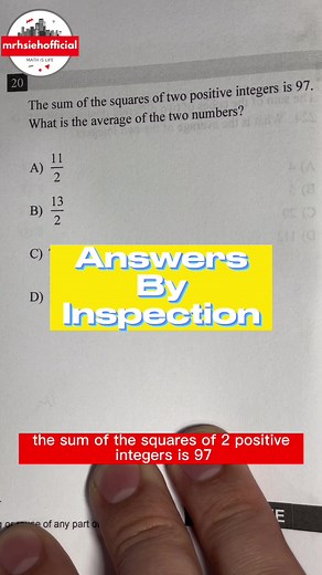 The Fastest Way To Solve | Answers by Inspection #math #sat #wordproblems #algebra