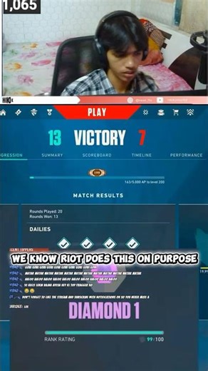 1 RR to Rank UP & this happens in Valorant #funny #valorant