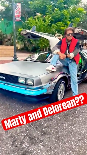 Marty McFly just pulled up in a REAL Delorean Time Machine! #backtothefuture #shorts #80s