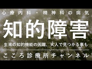 知的障害【生来の知的機能の困難、成人で発見の場合も。精神科医が9分でまとめ】
