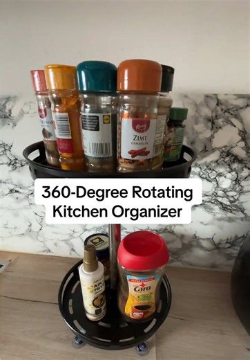 360-Degree Rotating Kitchen Organizer for Effortless Storage
