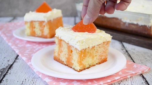 50K views · 19 reactions | ORANGE CREAMSICLE POKE CAKE!!! Orange Jello & a fluffy pudding frosting makes this easy cake the perfect summer dessert. Get the PRINTABLE RECIPE HERE: https://insidebrucrewlife.com/orange-creamsicle-poke-cake/ | Inside BruCrew Life | Facebook