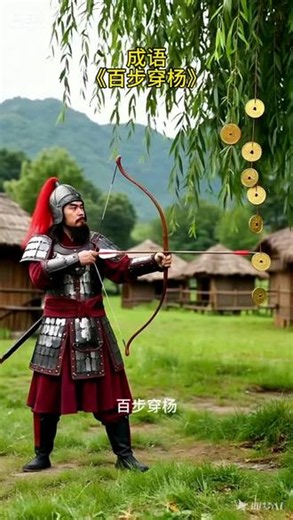 百步穿杨，形容箭法，枪法都很高明！#古装英雄再现 #中国传统骑射