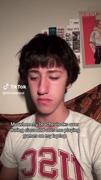 Caught Playing Games in Class: A Relatable Moment