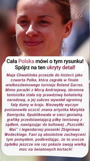 Matylda Damięcka poruszyła Polaków! Piękny gest dla sportsmenki #tenis #majachwalinska