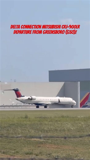 Delta Connection Mitsubishi CRJ-900LR departure from Greensboro (GSO)!