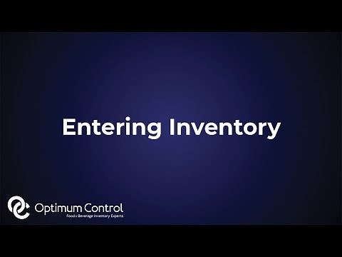 Entering Inventory | Optimum Control