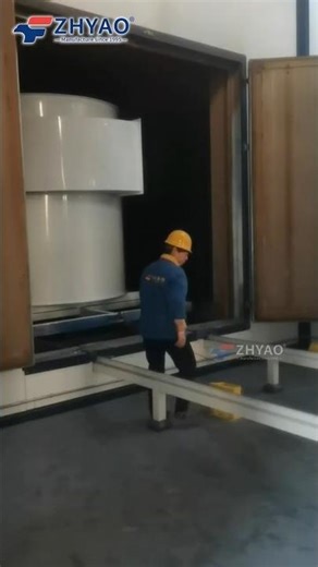 The curing process of powder coating line. #curingprocess