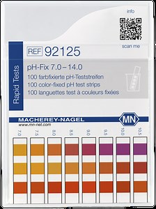 pH test strips, pH‑Fix 7.0–14.0, fixed indicator