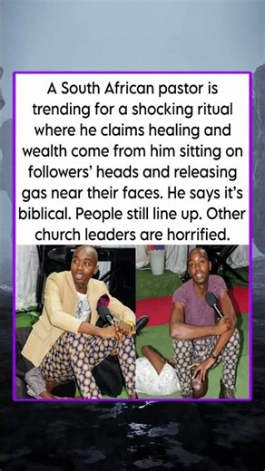 A South African pastor is trending for a shocking ritual where he claims his fart heals you