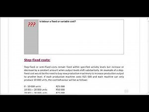 Nature And Classification Of Costs Part 2 Cost behaviour & Cost estimation
