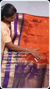 Premium Handloom Silk Saree For order ping at 9940911878 No Return/Exchange For Slight Color Difference, Thread Pullings and Butta Holes. #womenjwellery001 #saree#sareelove#silksareeonline #trendingreels #womenclothing #womenfashion #womwnstyle #womeninbusiness #womenstyleu #womenbusiness #womenempowerment #WomenEmpowerment #newclothingbrand #newfasjionblogger #newcollection #trending #reelsofinstagram #viralvideos | Janani Silk Mills