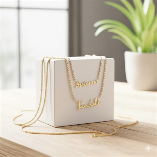 Personalized Gold Name Necklace, Gold Plated Name Jewelry, Gift for Her, Signature Necklace, Gift, Party - Etsy