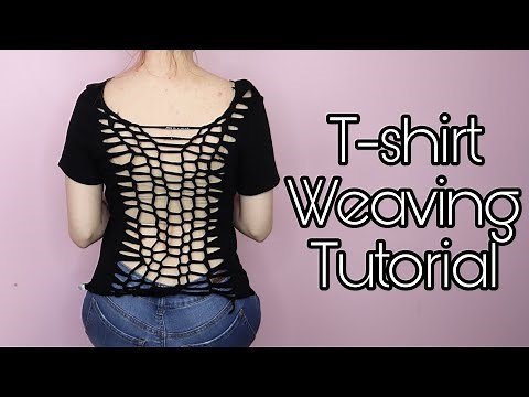 Easy T Shirt Weaving Net Pattern | DIY Shirt Cutting Tutorial No Sewing or Glue