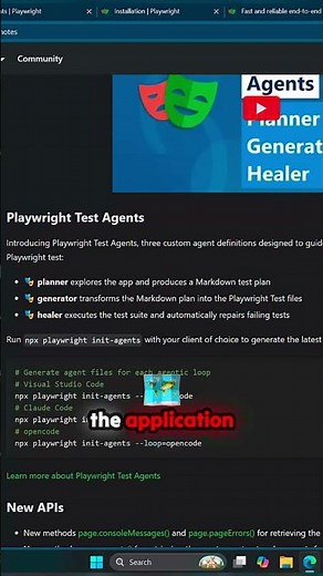 🚀 Playwright Agents Explained in 40 Seconds | Planner, Generator & Healer 🧠⚙️